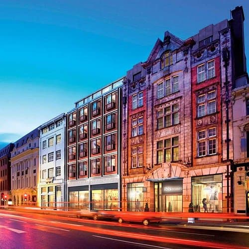 The ibis Styles hotel on Dale Street in Liverpool’s Cavern Quarter at dusk.