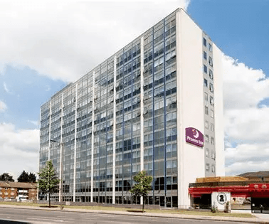 The Premier Inn London Hendon hotel at The Hyde in northwest London.
