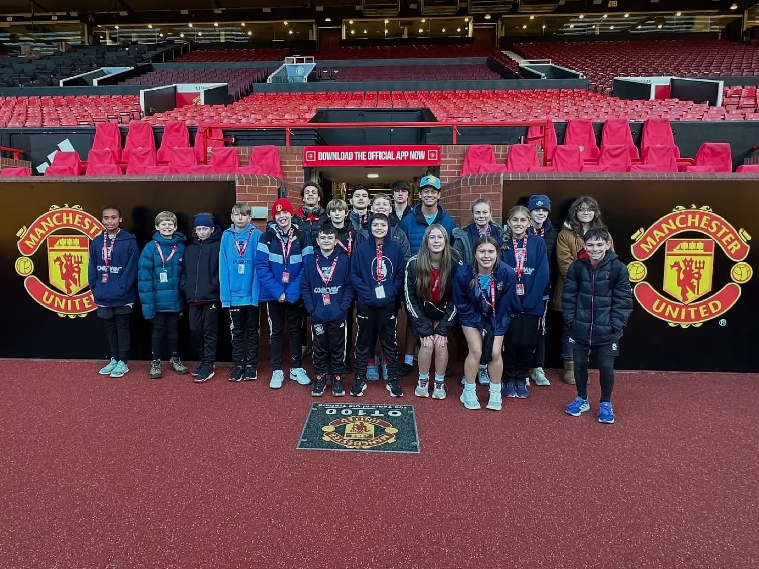Players on an IPPE soccer tour in the Manchester United environment