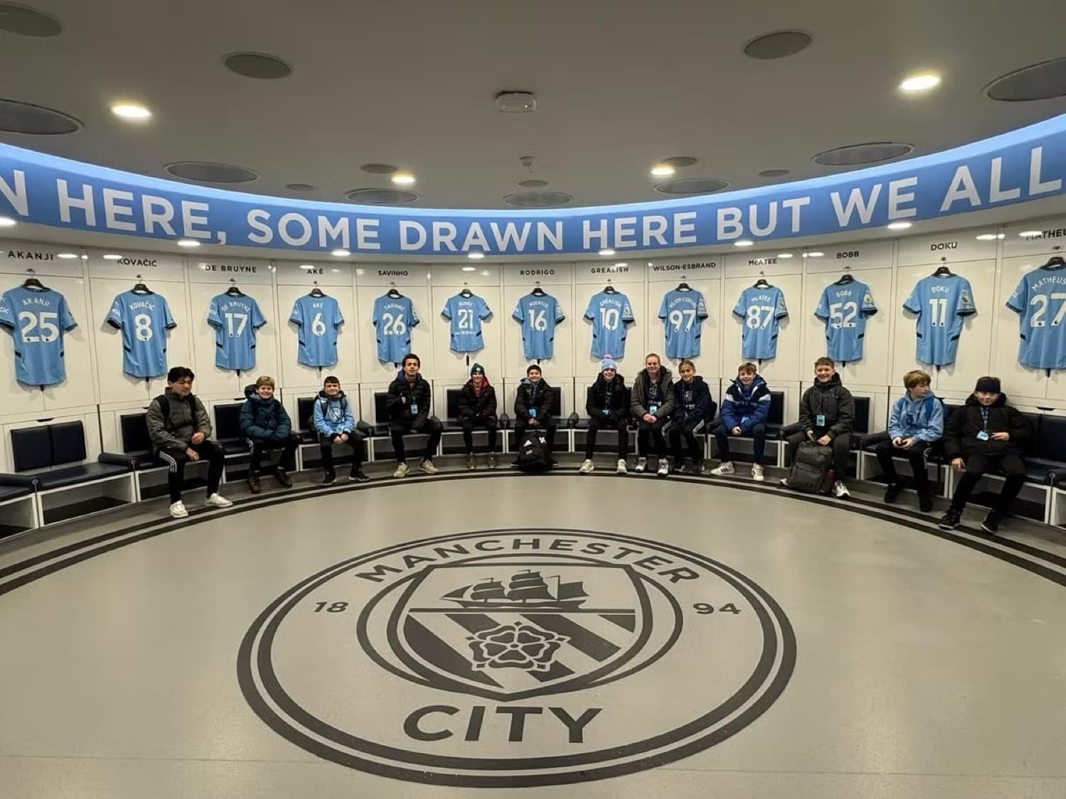 Players on an IPPE soccer tour in the Manchester City environment