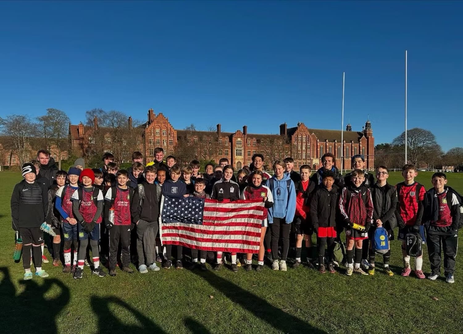 Young players training on an IPPE soccer tour in England