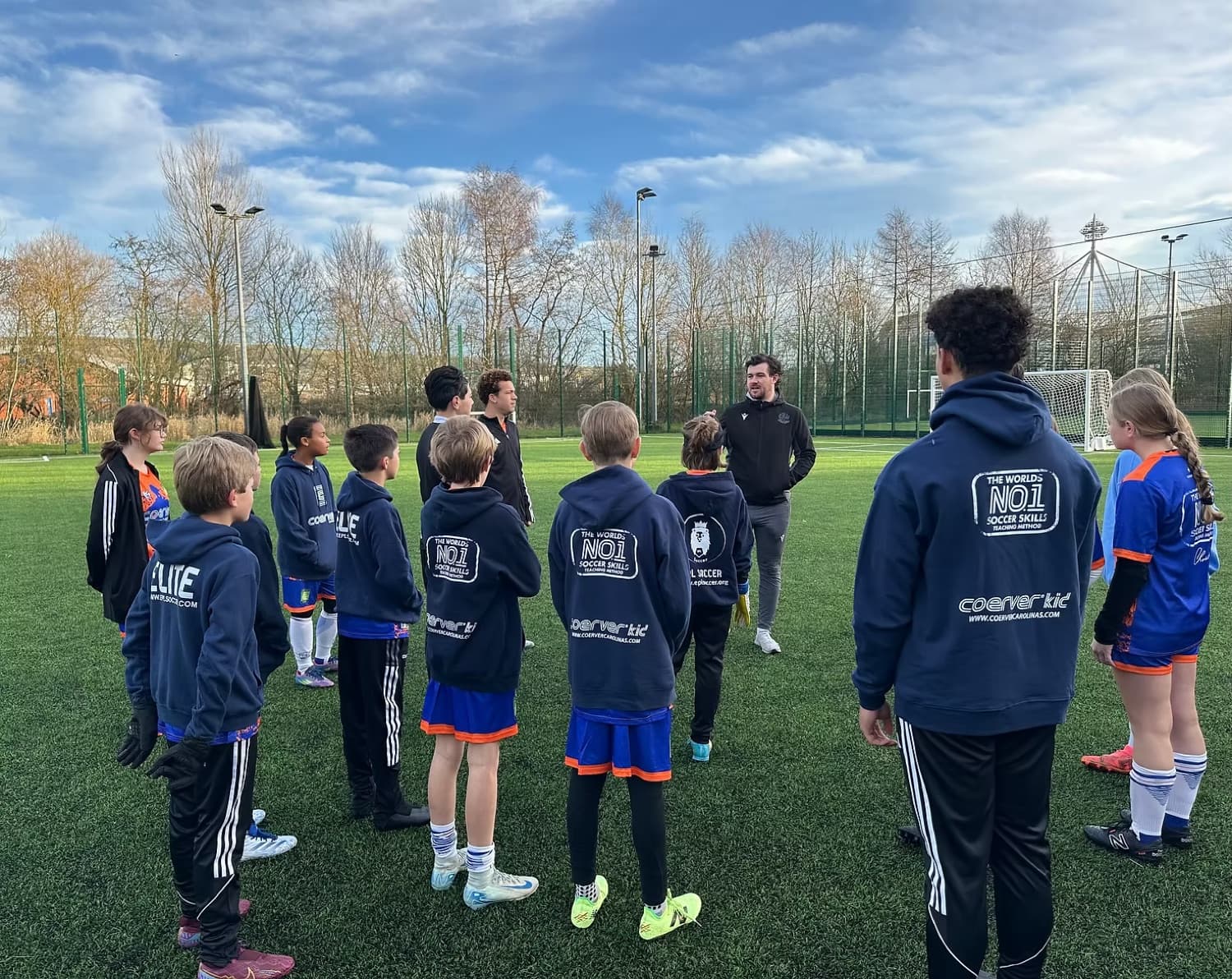 A coach working with players inside the English game on an IPPE soccer tour