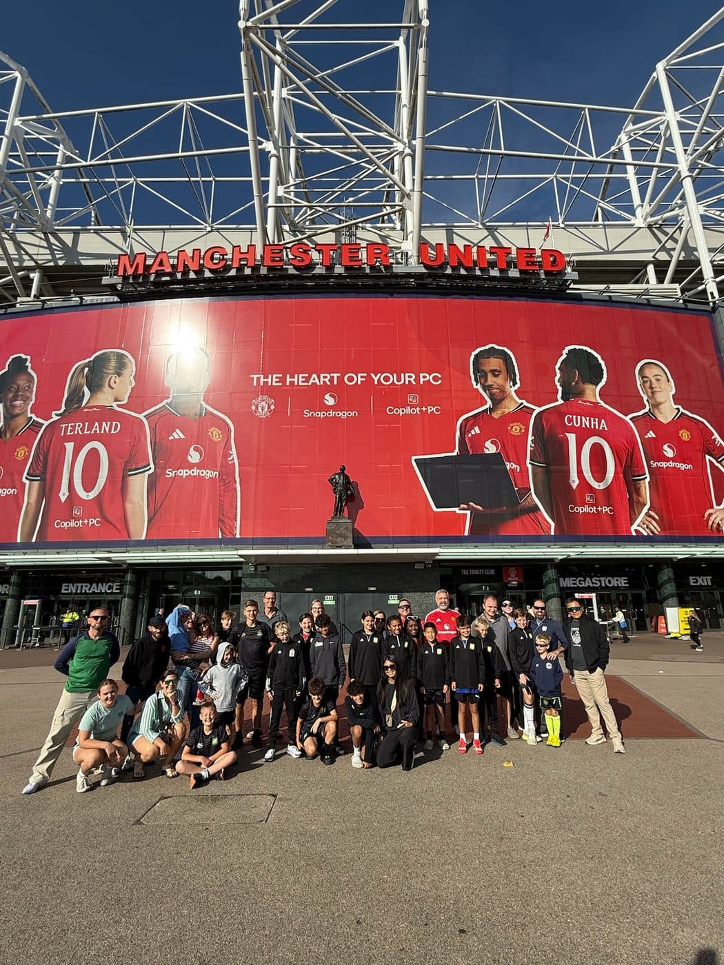 An IPPE touring group inside the Old Trafford stands on a soccer tour