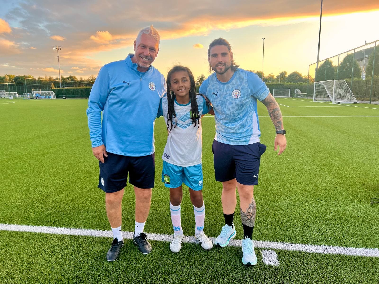 Players on an IPPE soccer tour in the Manchester City environment